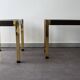 Pair of Hollywood Regency style brass side tables, 70s.