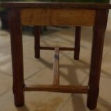 Table de ferme en chêne à pieds joinds par une entretoise