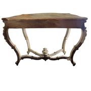 Italian console painted and sculpted – Wood top with faux marble appearance – 19th century