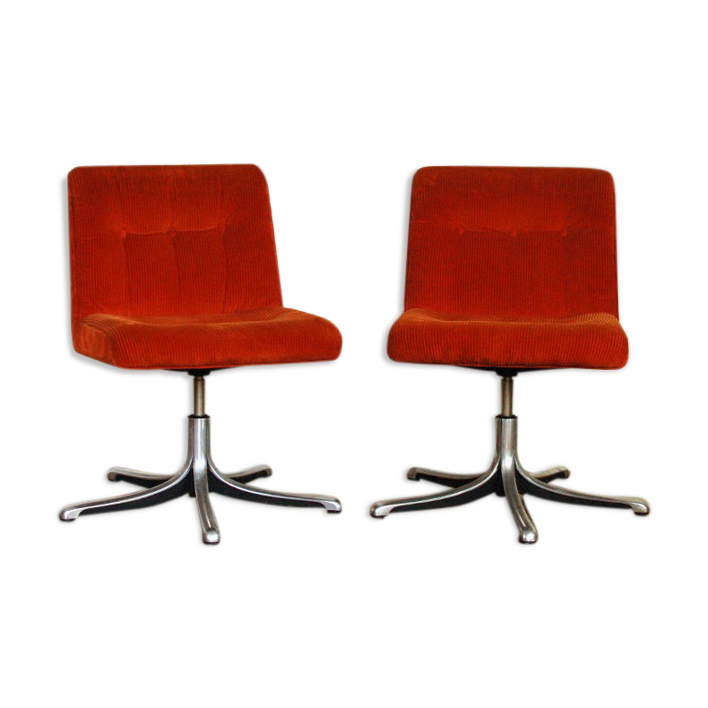 Pair of armchairs orange 70s