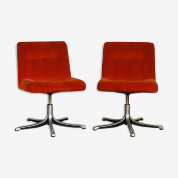Pair of armchairs orange 70s