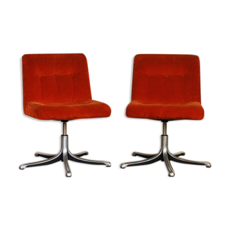 Pair of armchairs orange 70s