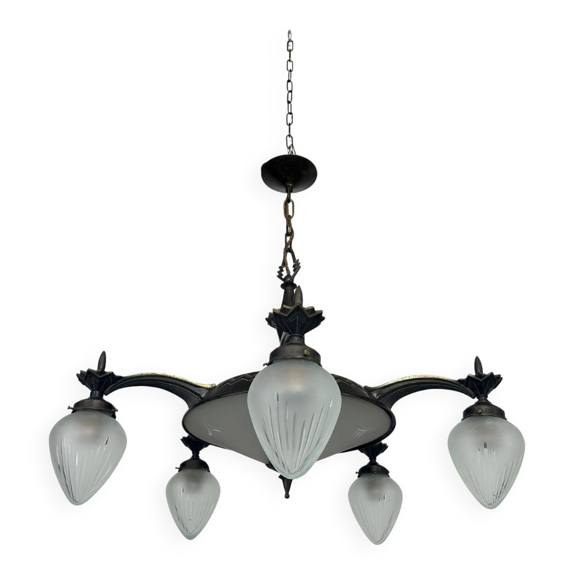 Rare cubist bronze lustre