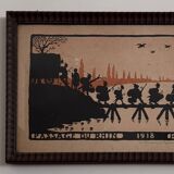 Color lithograph by Hansi Crossing the Rhine 1918
