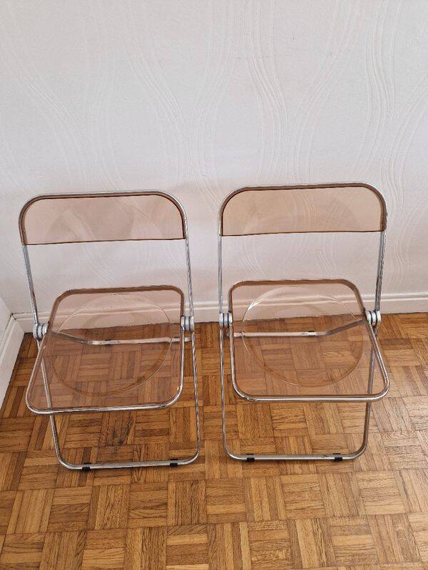 Pair of vintage Plia design chairs by G. Pipette for Castelli from the 60s