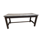 Table de ferme entretoise patinée