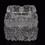 Pair of ashtrays, cut crystal glass, bohemia in the 1960's