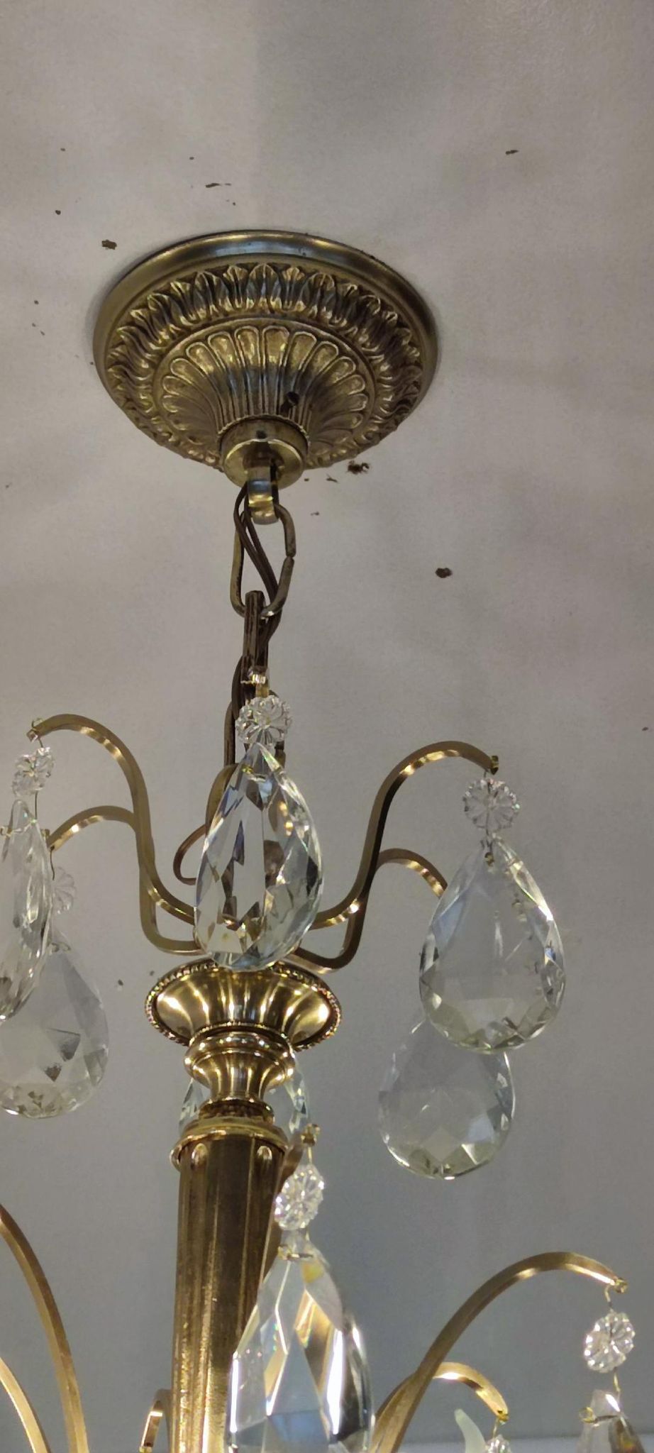 Crystal and bronze chandelier 12 arms of light