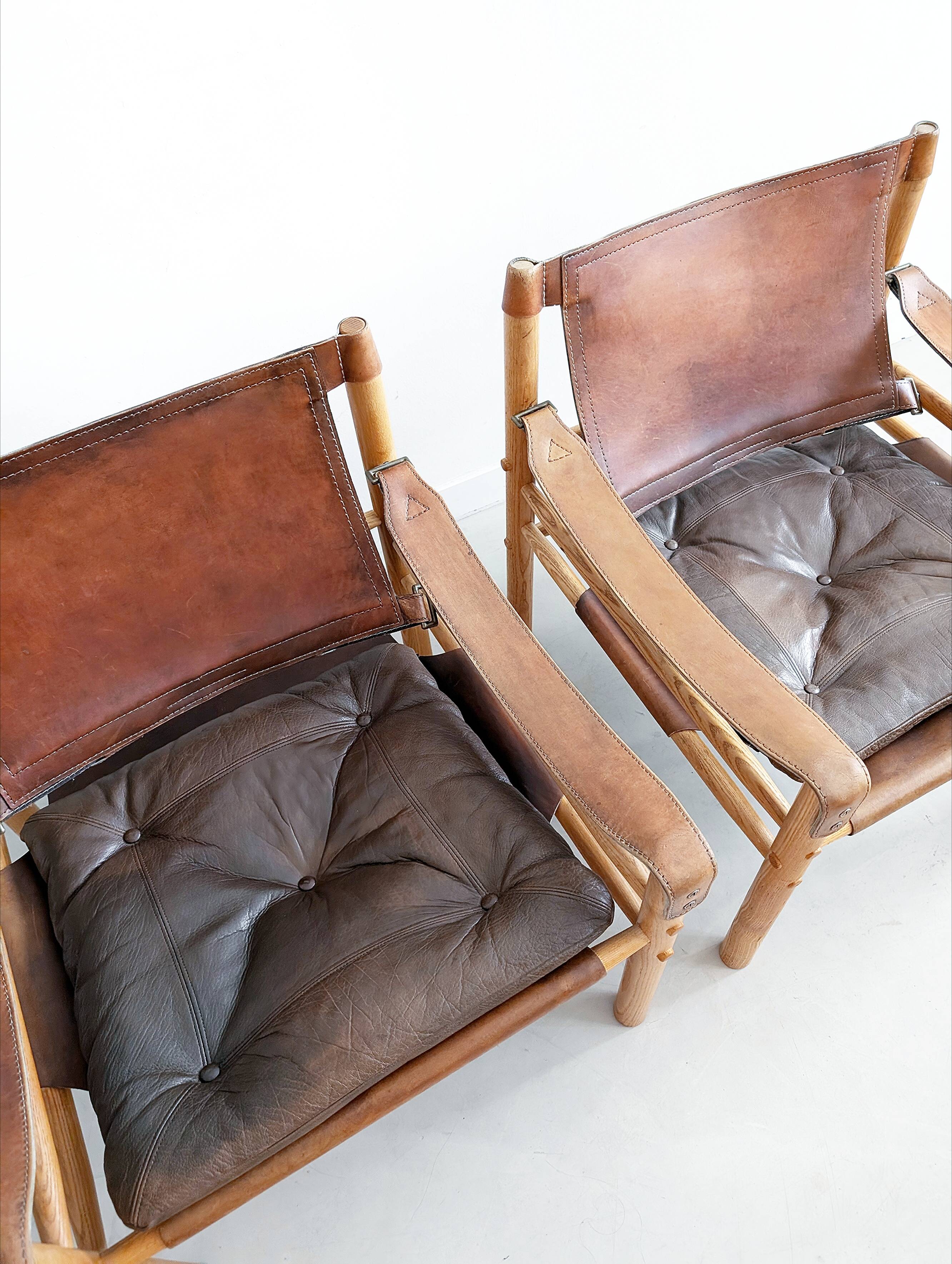 Set of 2 Safari 'Sirocco' chairs by Arne Norell 1960s