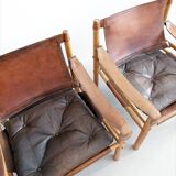 Set of 2 Safari 'Sirocco' chairs by Arne Norell 1960s