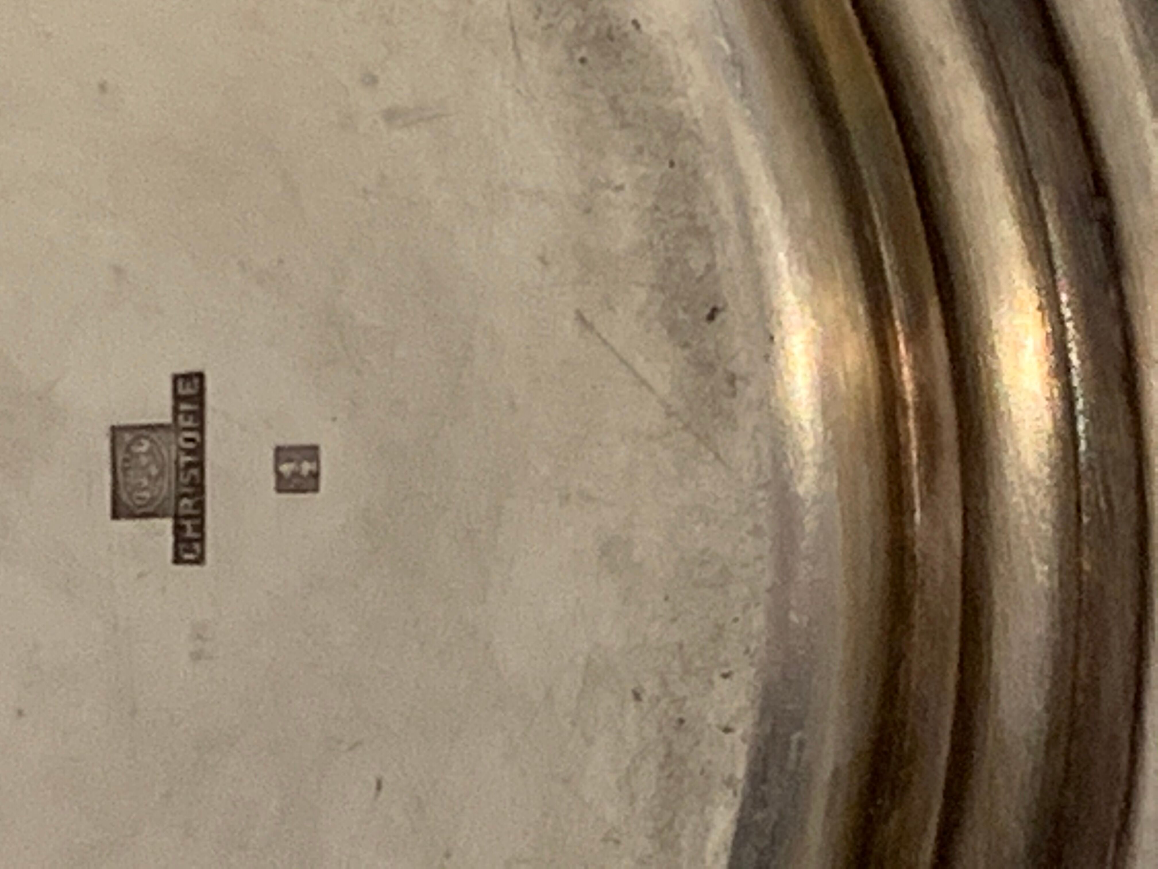 Christofle bottle underside in art deco silver metal