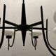 Italian Bronze Opaline Glass Chandelier 1950’s