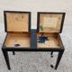 Pupitre bureau enfant d'école peint en noir 1950