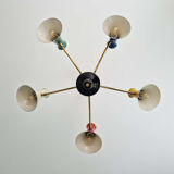 Diabolo articulated chandelier, Italian design, 1950s-60s