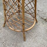 Porte manteau en rotin vintage 1970