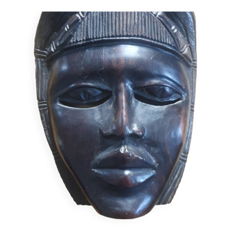 African ceremonial mask in handmade ebony wood