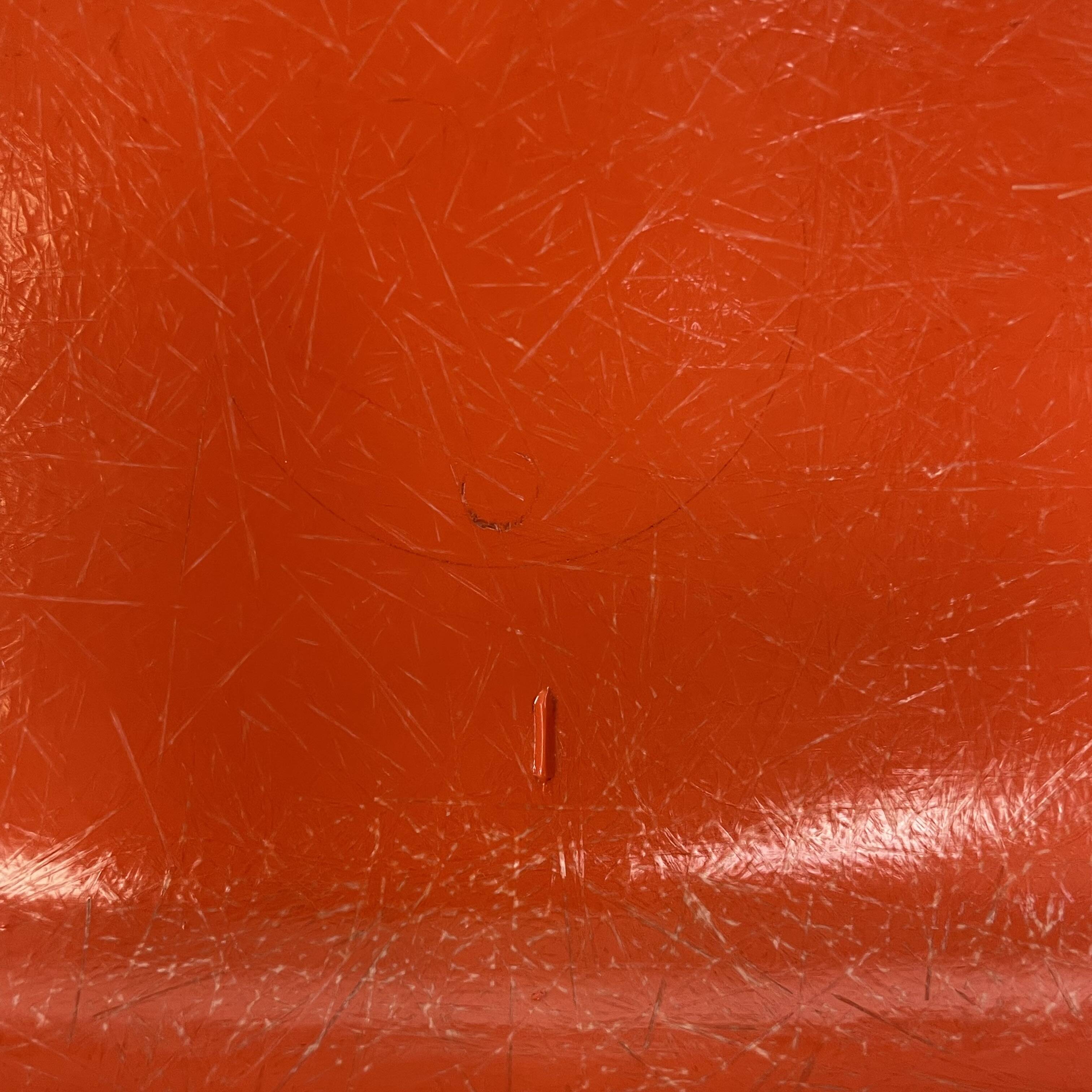 Set of 4 Eames for Herman Miller DSS side chairs in coral