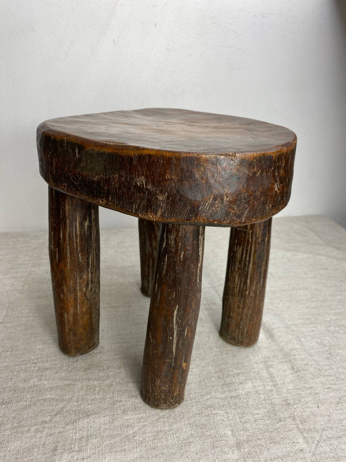 Lobi stool, made of solid wood, unique piece