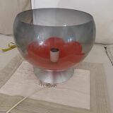 Table lamp in plexiglass and orange flower 70's