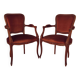 Set de 2 fauteuils en velours de style Louis Philippe