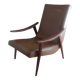 Vintage Boomerang armchair 1950 brown imitation leather