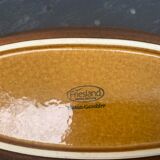 Glazed ceramic dish with fish pattern in relief friesbud melitta germany katen geschler 70