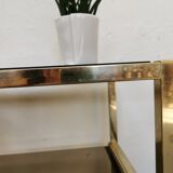 Serving table in brass and glass