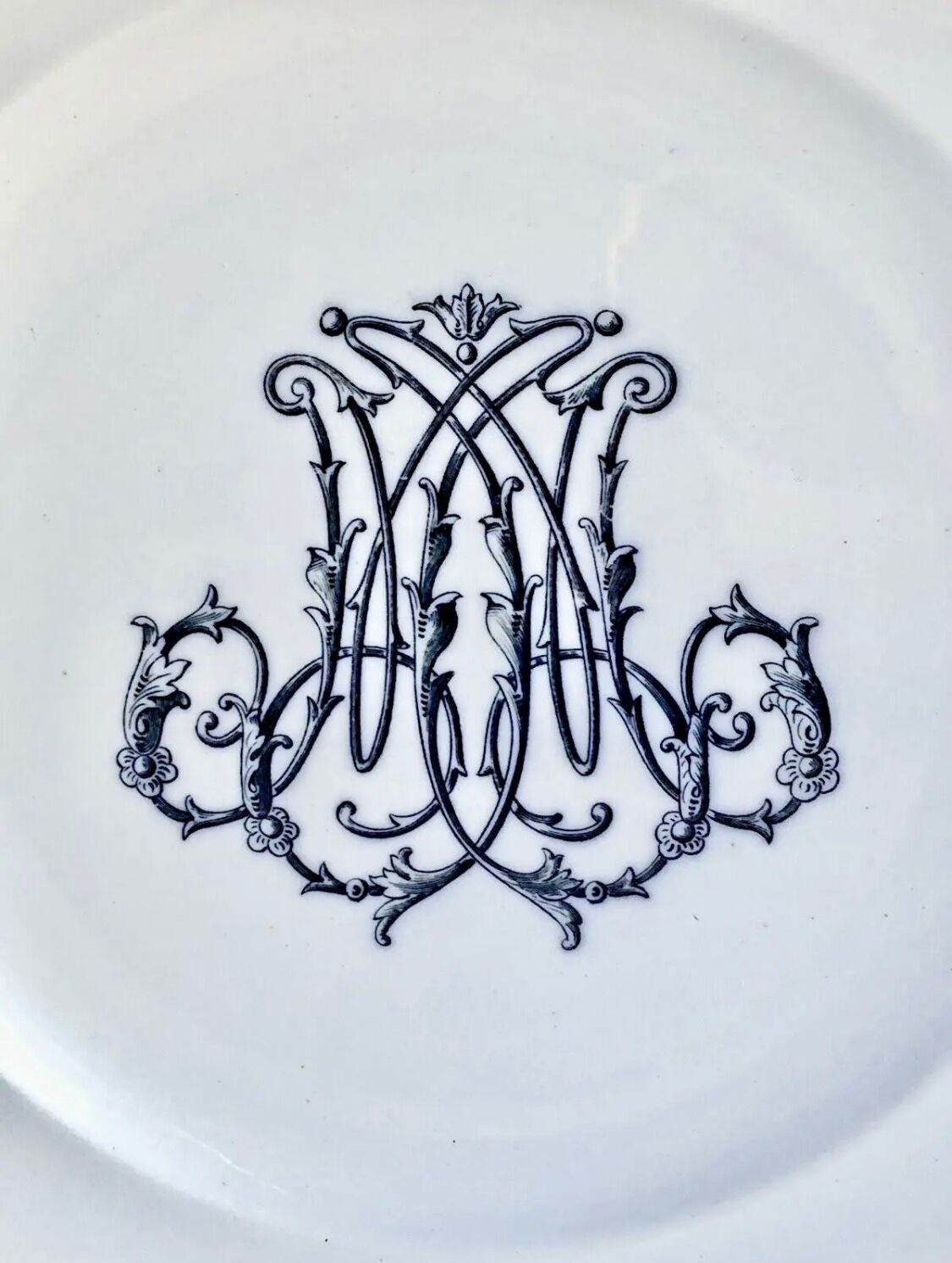6 anciennes assiettes plates monogrammées Brown Westhead More & Co XIX