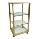 Pierre Vandel Étagère dorée sur roulettes Années 1970 Mid Century Hollywood Regency Shelving