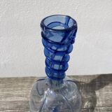 Vase soliflore en verre soufflé bleu