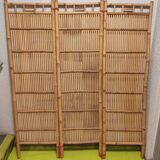 Vintage wicker rattan bamboo screen