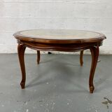 Chippendale Coffee Table in Wood, Canning and Glass