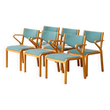 Set of 6 Kinnepards chairs in curved wood – Scandinavian design