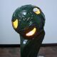 ‘Head’ sculpture lamp, glazed ceramic, vintage, Poland, 20th century