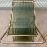 Desserte vintage laiton et verre