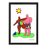 Lithographie couple au soleil  de Niki De Saint Phalle 1999