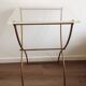 Table d'appoint laiton et plexiglass vintage