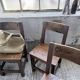 Set of 4 Savoyard pine folk art chairs from the 1950s.