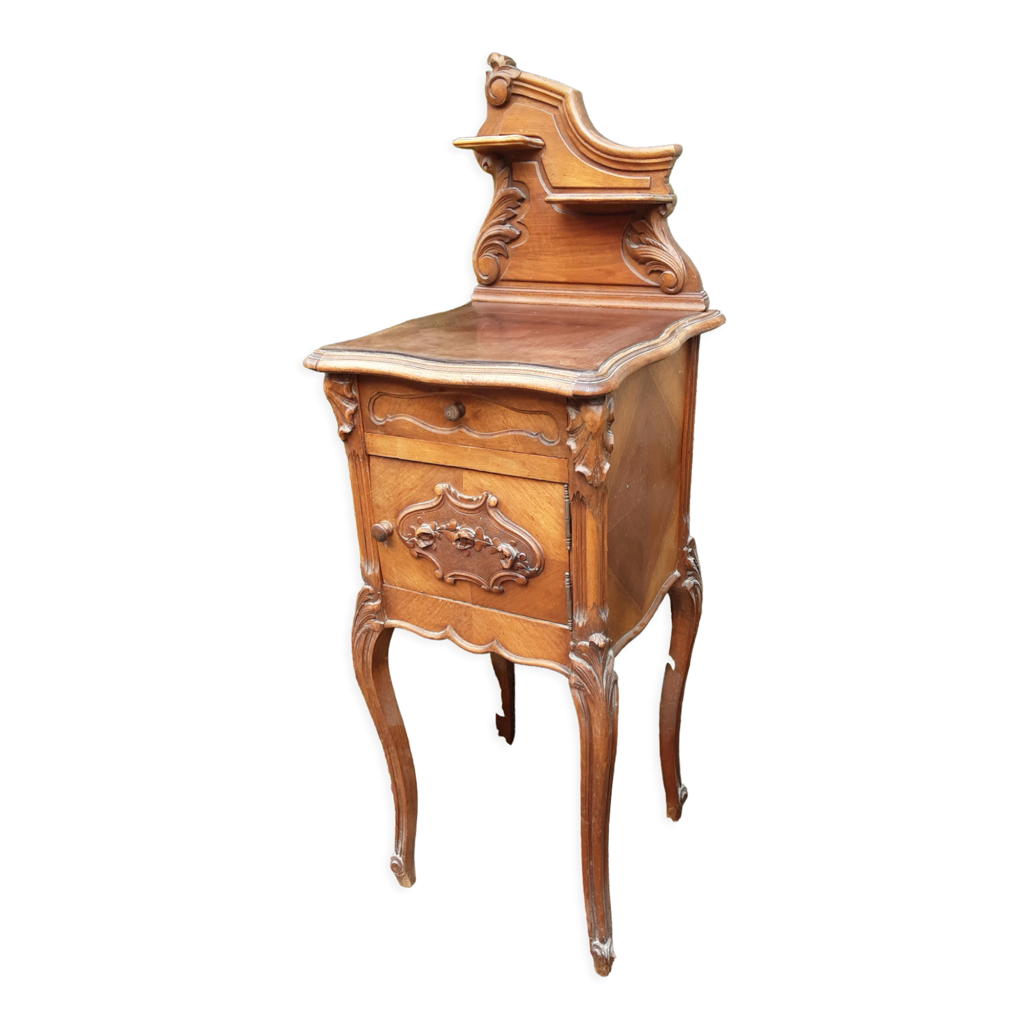 WOODEN BEDSIDE TABLE STYLE LOUIS XV ROCAILLE