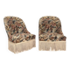 Pair of antique tapestry toad armchairs