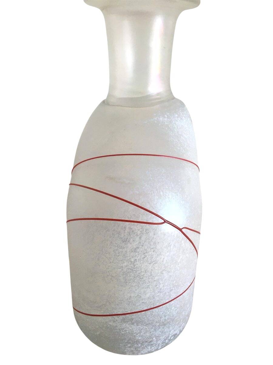 Frosted blown glass vases - (Galaxy Red model) by Bertil Vallien, Sweden 1986