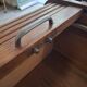 Cartonier filing cabinet with curtain in solid oak 1930
