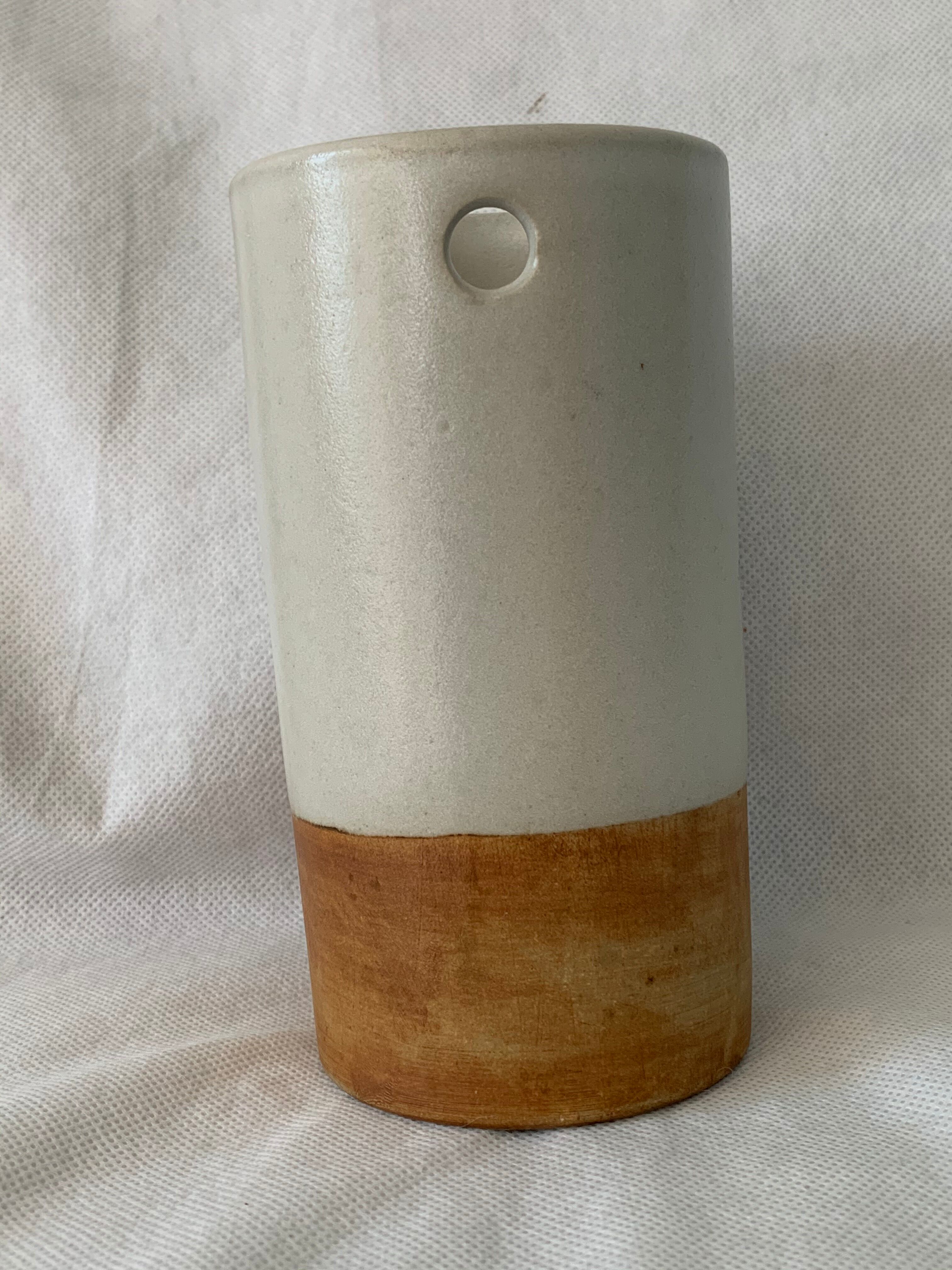 Enamelled sandstone vase Pottery of La Colombe 1975