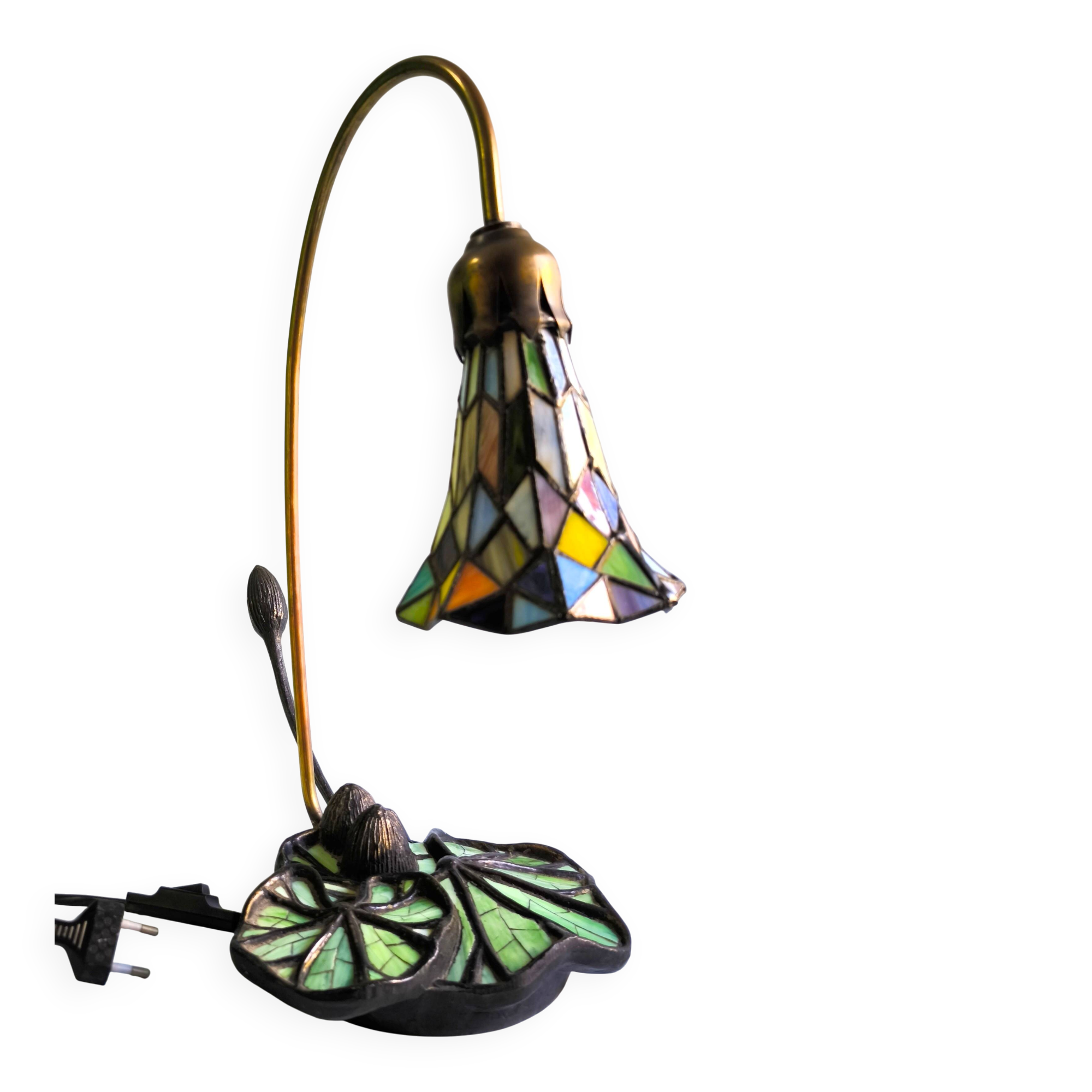 Art Nouveau Table Lamp Tiffany Style "Lotus Flower"