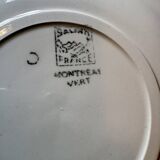 Set of 7 vintage dessert plates, Montréal green model by Salins.