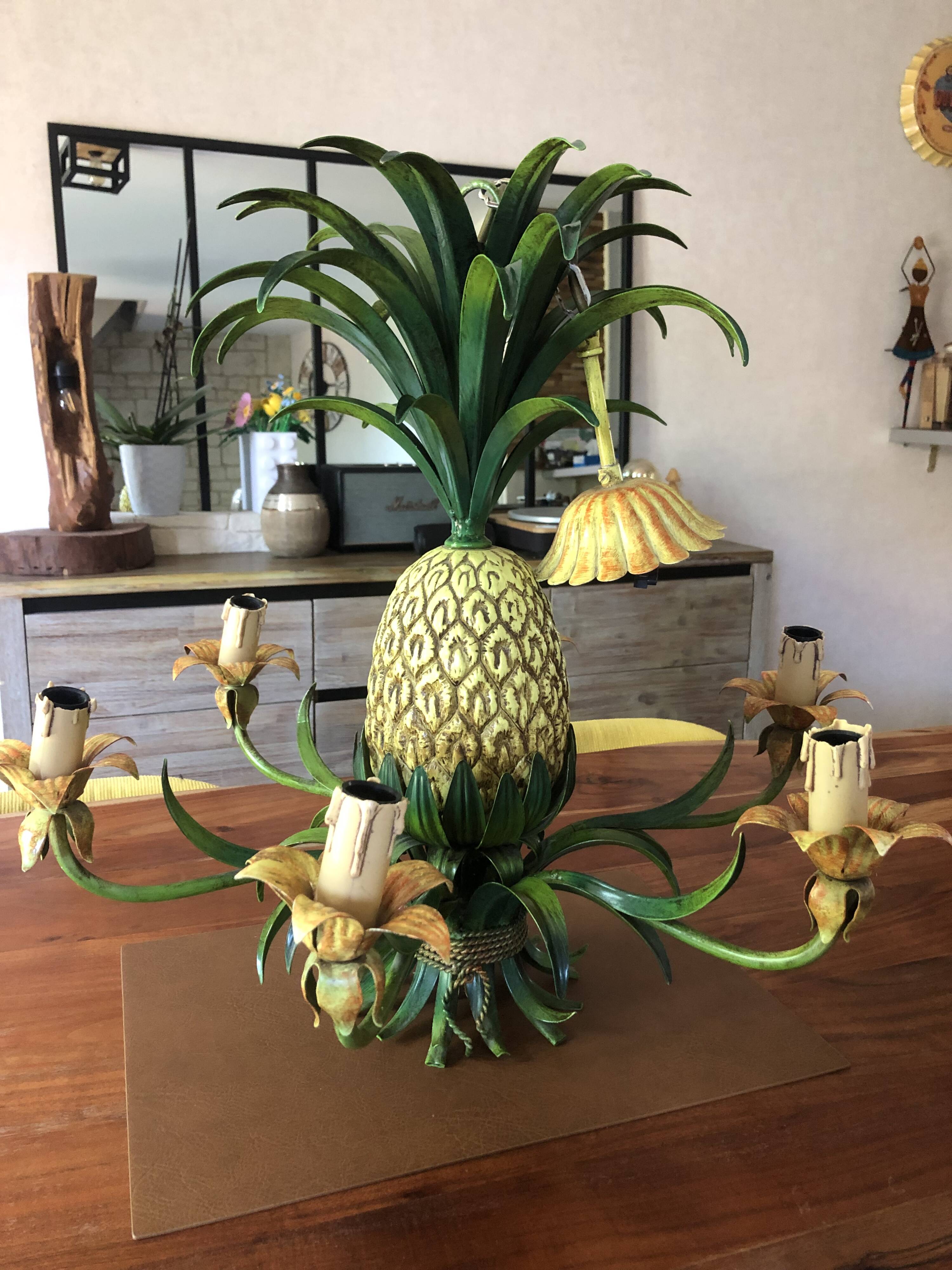 Vintage 1950s pineapple chandelier by Maison Charles.