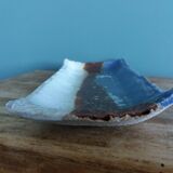 Brutalist ceramic pen holder, signed