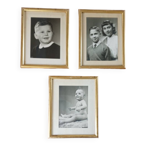 3 cadres dorés 24X19