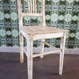 5 chaises en bois vintage