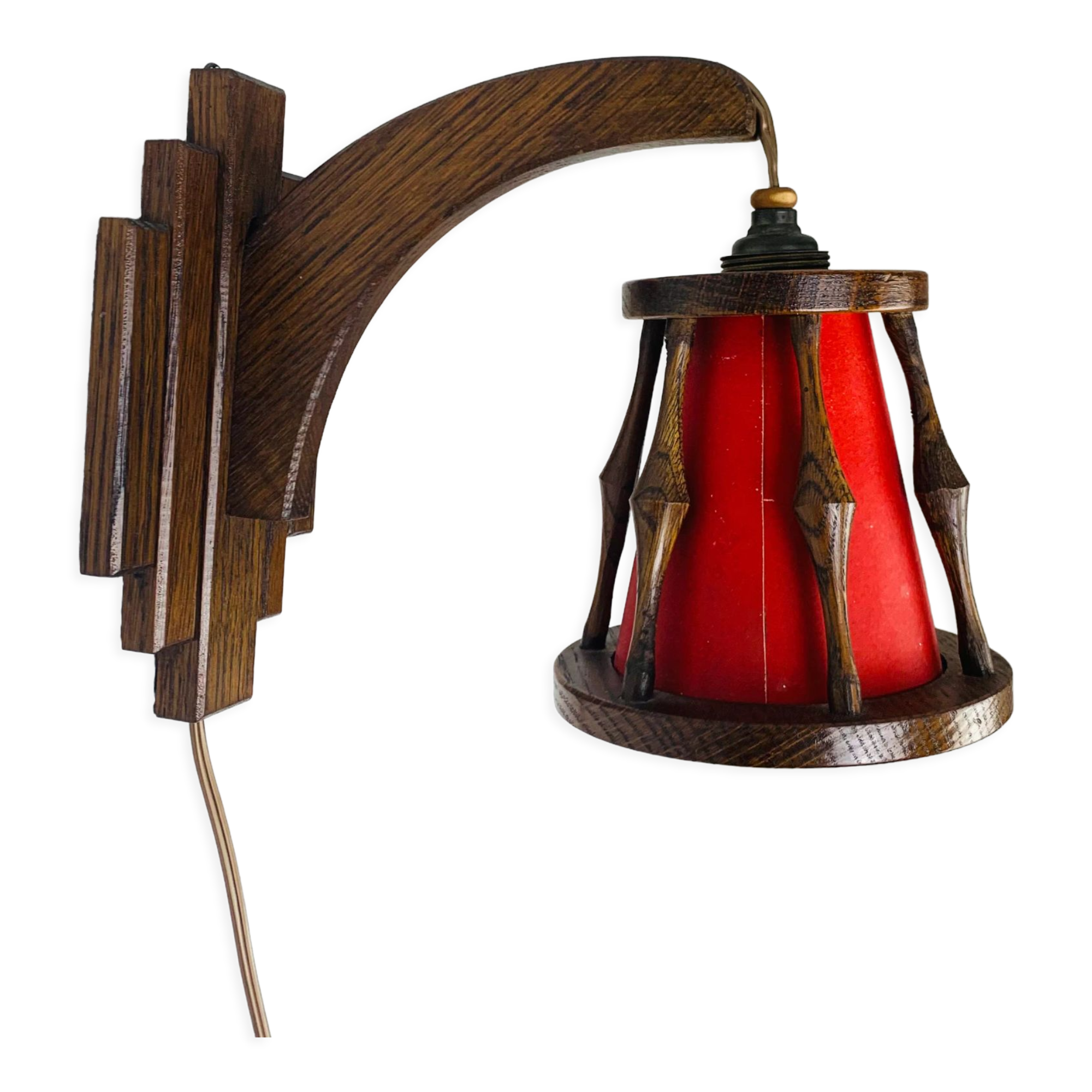 Wall lamp lantern art deco wood